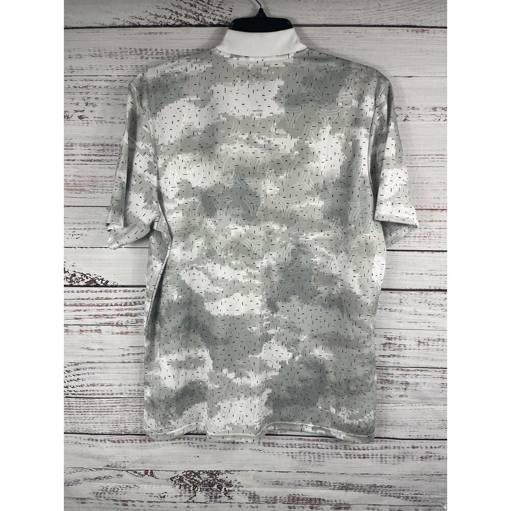 Adidas Shirt Men's SZ M White Gray Tan AOP Jersey Three Stripes Athletic DZ9536 - Picture 10 of 10